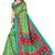 Green printed art silk saree with blouse