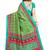 Green printed art silk saree with blouse