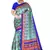 Blue printed art silk saree with blouse