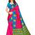 Multicolor printed art silk saree with blouse