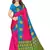 Multicolor printed art silk saree with blouse