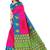 Multicolor printed art silk saree with blouse