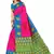 Multicolor printed art silk saree with blouse