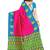 Multicolor printed art silk saree with blouse