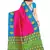Multicolor printed art silk saree with blouse