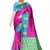 Multicolor printed art silk saree with blouse