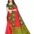Red printed art silk saree with blouse