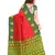 Red printed art silk saree with blouse