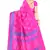 Pink printed art silk saree with blouse