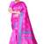 Pink printed art silk saree with blouse