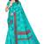 Sky blue printed art silk saree with blouse
