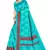 Sky blue printed art silk saree with blouse