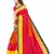 Red printed art silk saree with blouse