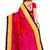 Pink printed art silk saree with blouse