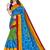 Multicolor printed art silk saree with blouse