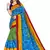 Multicolor printed art silk saree with blouse