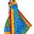 Multicolor printed art silk saree with blouse
