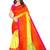Orange printed art silk saree with blouse