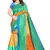 Beige printed art silk saree with blouse