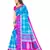 Sky blue printed art silk saree with blouse