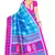 Sky blue printed art silk saree with blouse