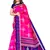 Pink printed art silk saree with blouse