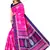 Pink printed art silk saree with blouse