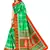 Green printed art silk saree with blouse