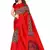 Red printed art silk saree with blouse