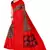 Red printed art silk saree with blouse
