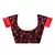 Red printed art silk saree with blouse