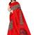 Red printed art silk saree with blouse