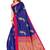 Multicolor printed art silk saree with blouse