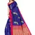 Multicolor printed art silk saree with blouse