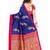 Multicolor printed art silk saree with blouse