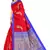 Red printed art silk saree with blouse