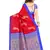 Red printed art silk saree with blouse