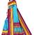 Sky blue printed art silk saree with blouse
