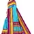 Sky blue printed art silk saree with blouse
