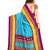 Sky blue printed art silk saree with blouse