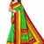 Green printed art silk saree with blouse