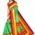 Green printed art silk saree with blouse