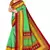 Green printed art silk saree with blouse