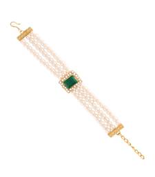 Green pearl Yellow Gold Alloy   Bracelet