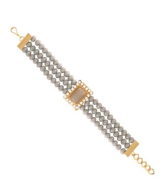 Grey pearl Yellow Gold Alloy   Bracelet 1