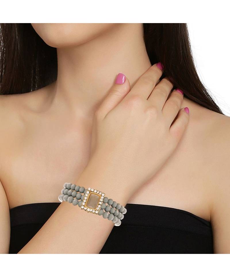 Grey pearl Yellow Gold Alloy   Bracelet