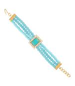 Turquoise pearl Yellow Gold Alloy   Bracelet