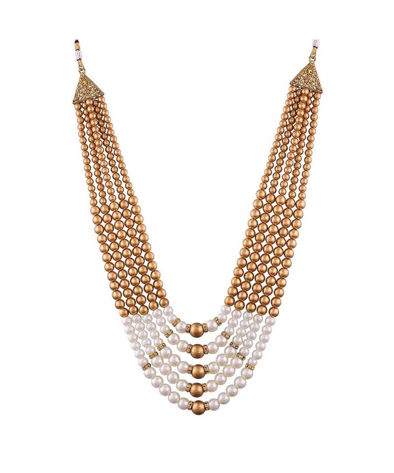 Brown beaded_jewellery Yellow Gold Alloy   Necklace