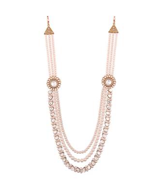 White beaded_jewellery Yellow Gold Alloy   Necklace 2