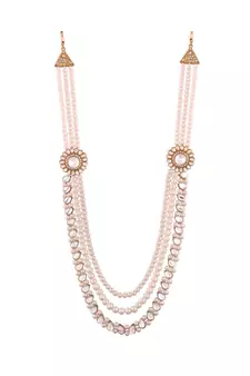 White beaded_jewellery Yellow Gold Alloy   Necklace